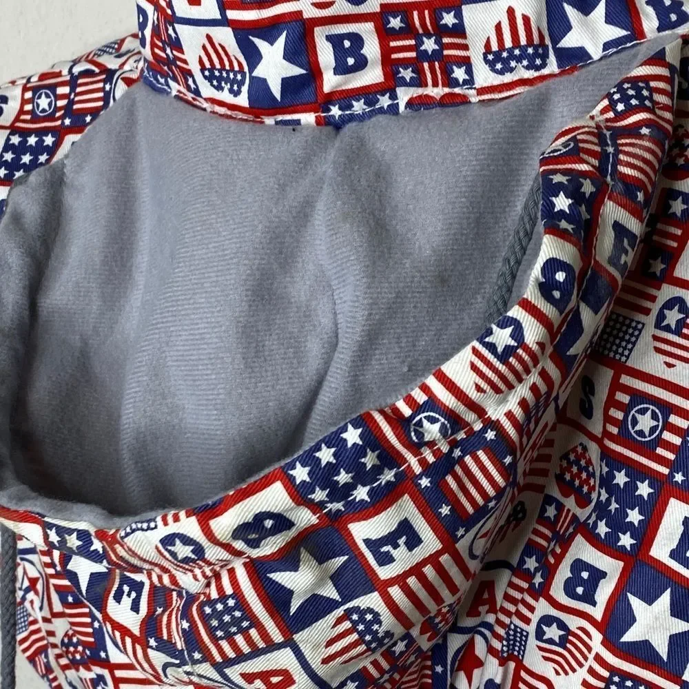 Dickens Closet Patriotic‎ Flag Dog Parka nwt